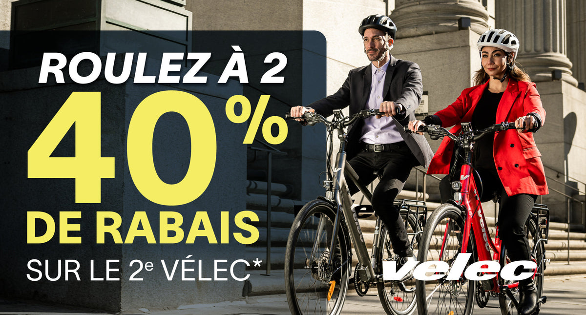 40 % de rabais sur votre 2e Vélec