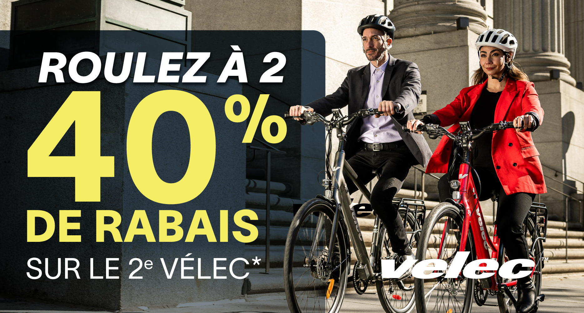 40 % de rabais sur votre 2e Vélec